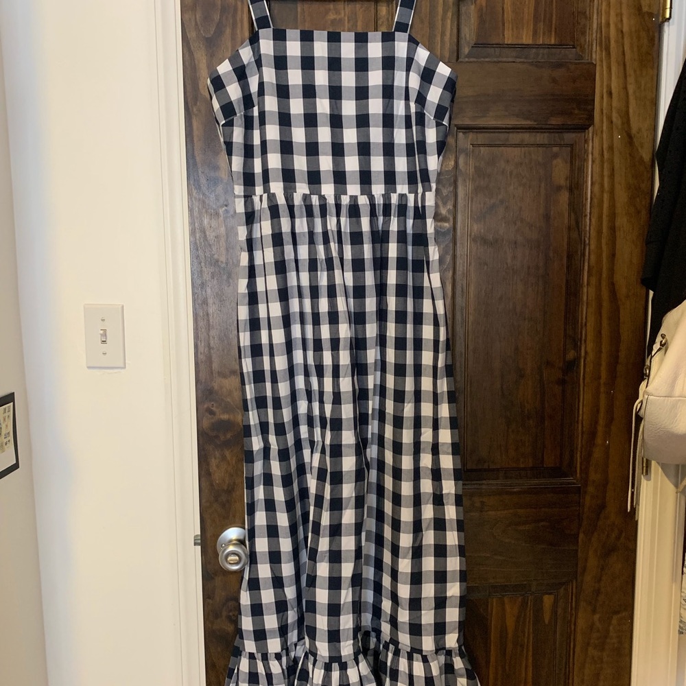 J Crew dark navy check dress